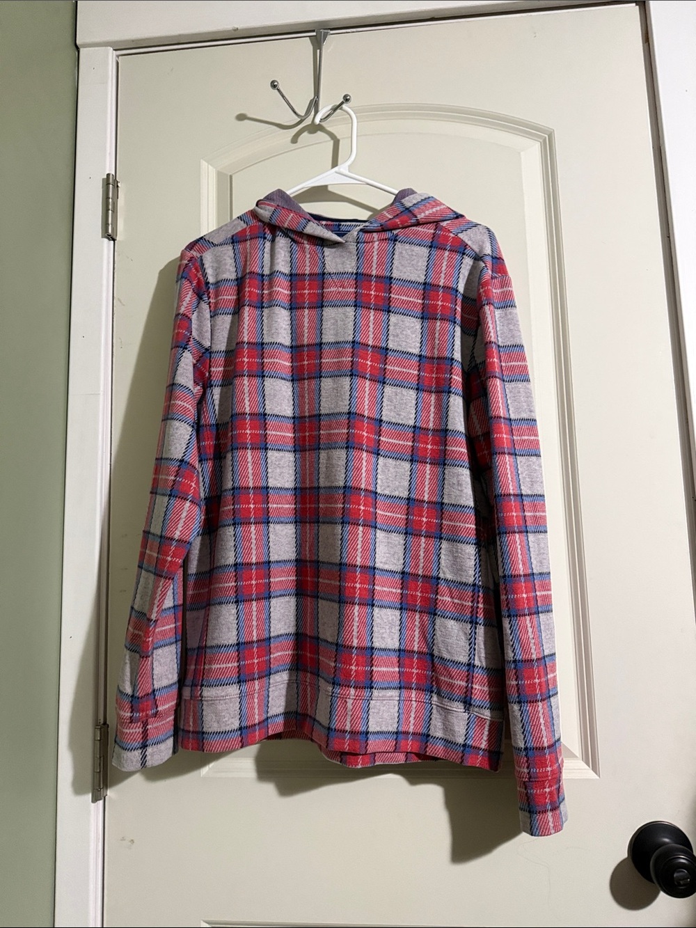 Vineyard Vines Purple and Red Plaid Hooded Sweatshirt